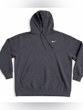 Nike Charcoal Gray Pullover Hoodie with White Swoosh XXL